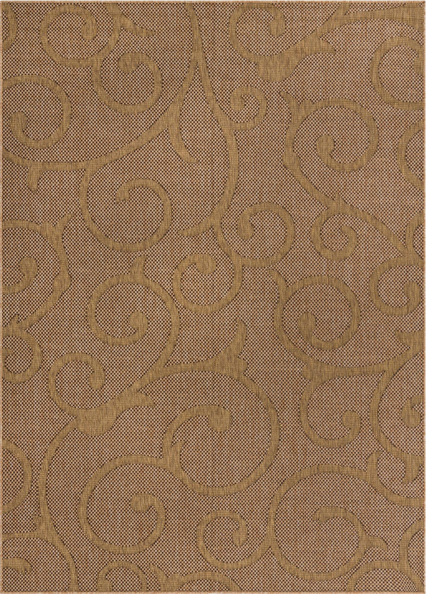  8' x 11' 4  Washable Botanical Indoor / Outdoor Rug