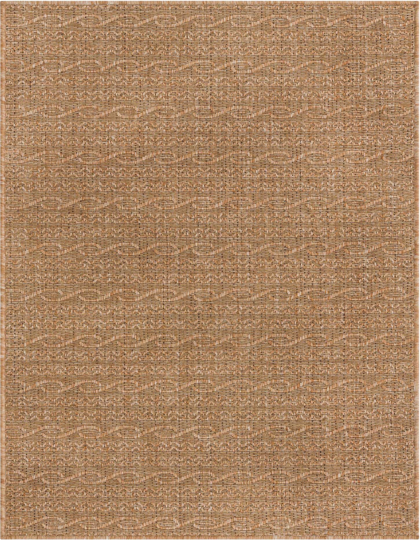 A 2x3 rectangular brown and tan polypropylene rug with a subtle textured pattern, suitable for indoor or outdoor use.