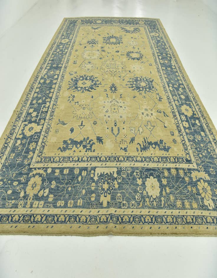 Detail image of  10' 5 x 14' 3  Hand Knotted Peshawar Ziegler Wool Rug