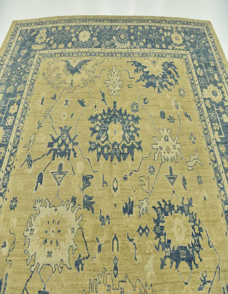 Detail image of  10' 5 x 14' 3  Hand Knotted Peshawar Ziegler Wool Rug