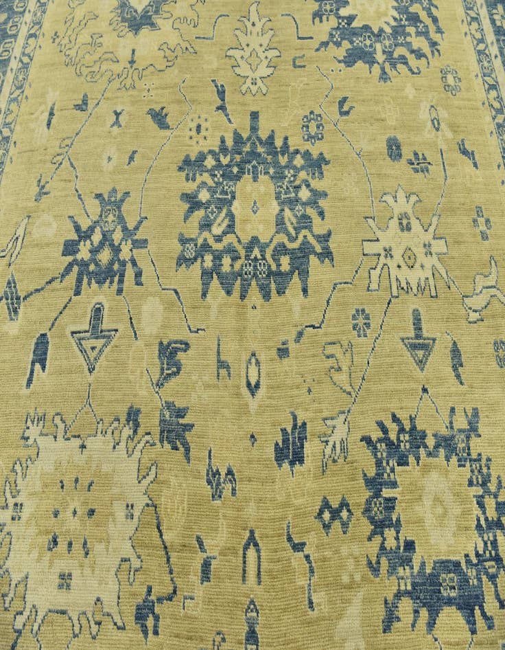 Detail image of  10' 5 x 14' 3  Hand Knotted Peshawar Ziegler Wool Rug