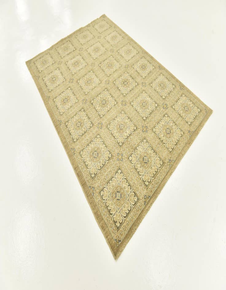 Detail image of  5' 8 x 8'  Hand Knotted Peshawar Ziegler Rug