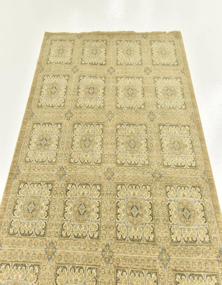 Detail image of  5' 8 x 8'  Hand Knotted Peshawar Ziegler Rug