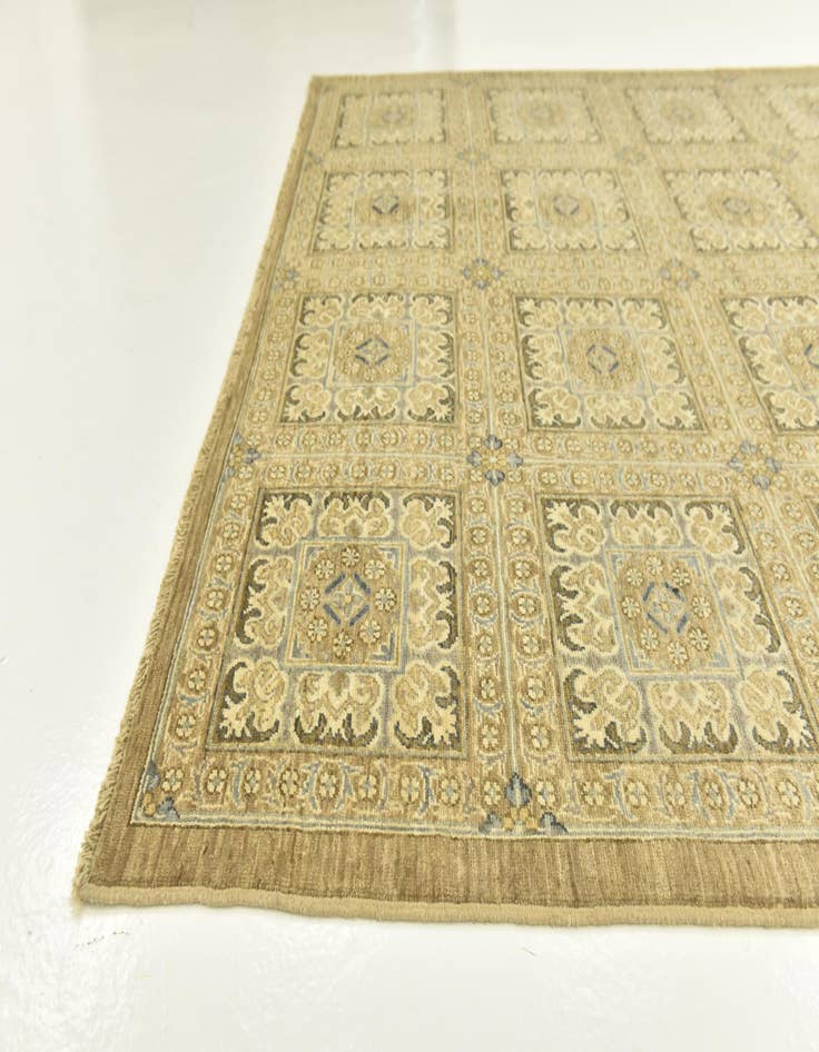 Detail image of  5' 8 x 8'  Hand Knotted Peshawar Ziegler Rug