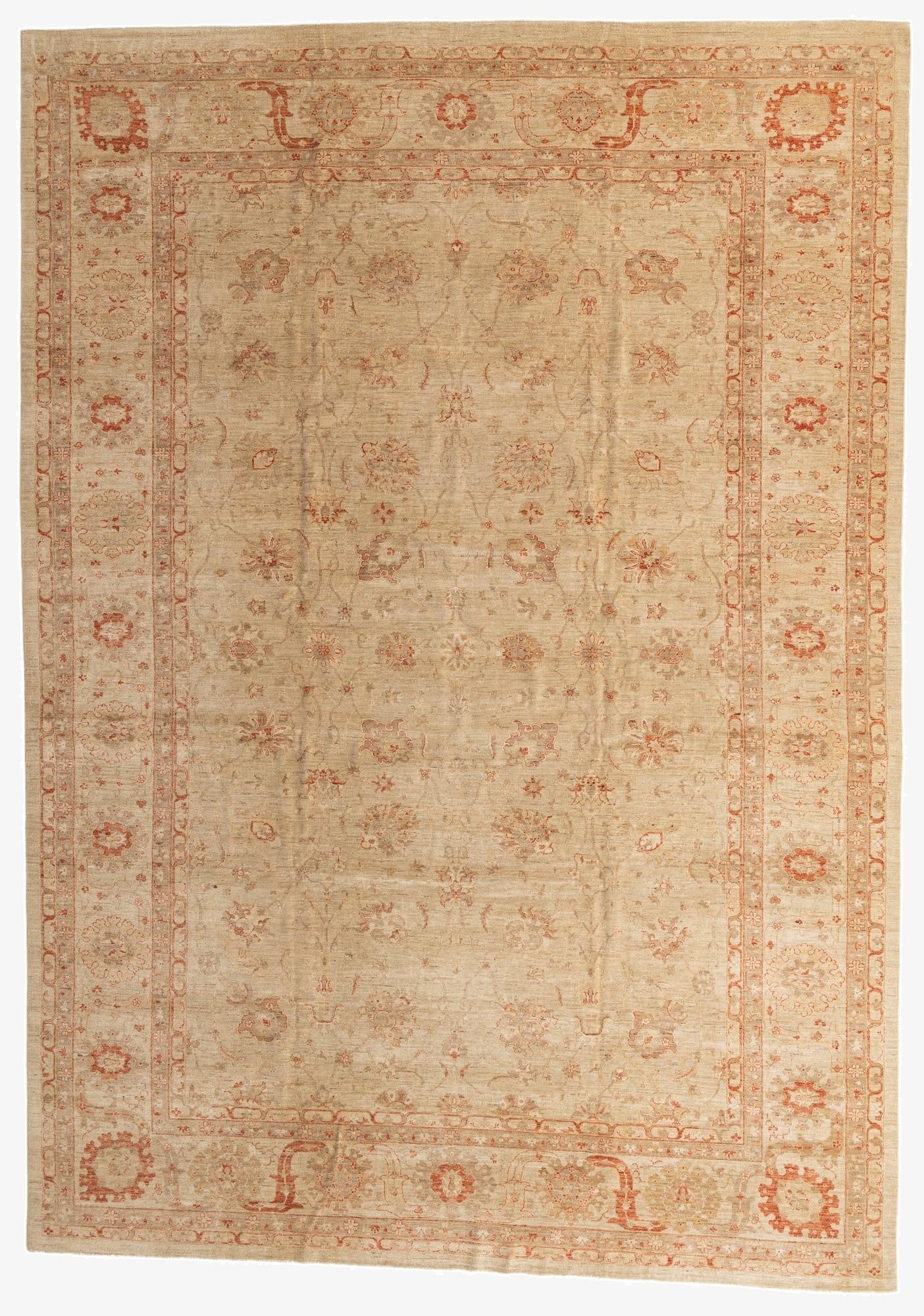  12' 2 x 17' 2  Hand Knotted Peshawar Ziegler Oriental Rug