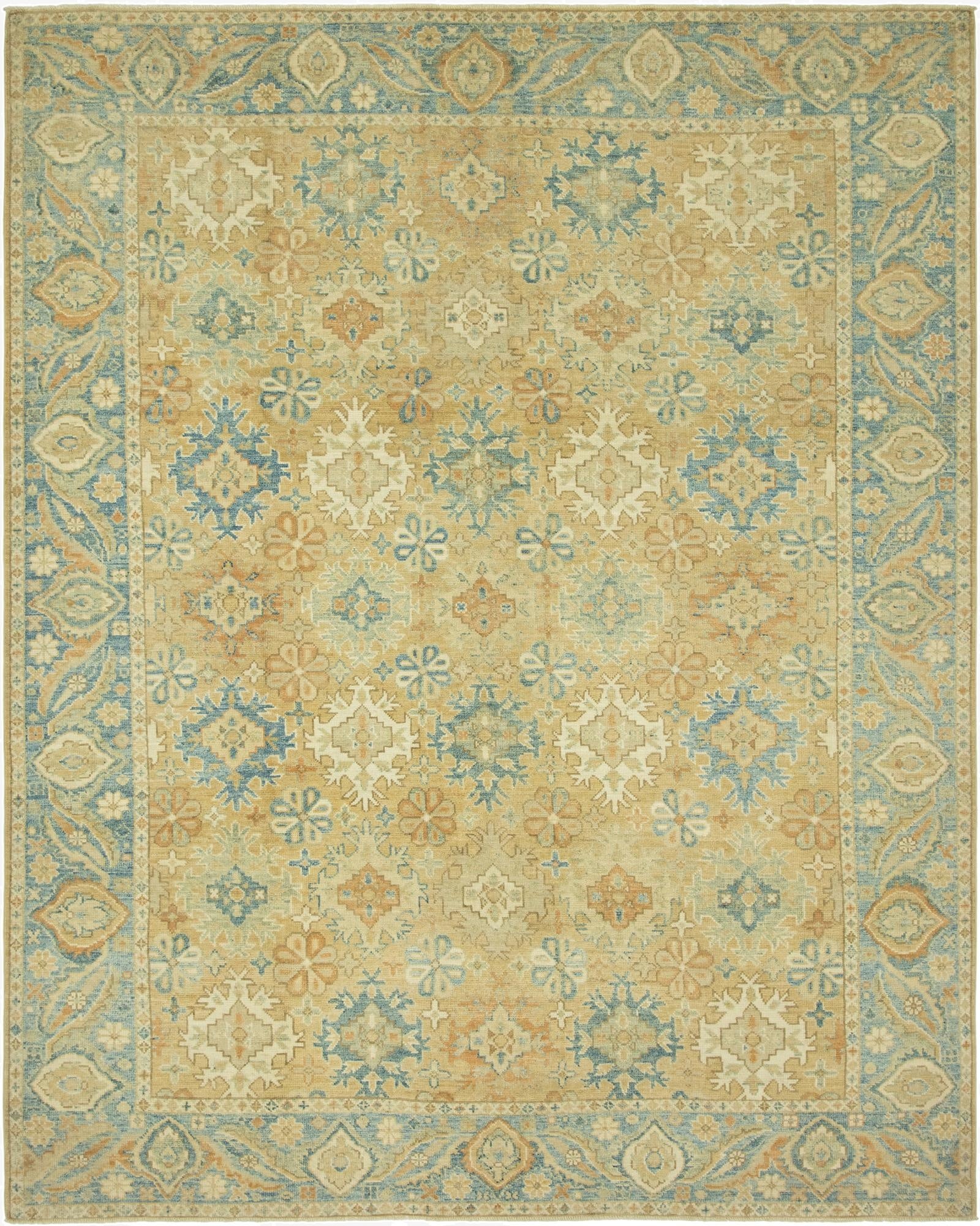  9' 6 x 12'  Hand Knotted Peshawar Ziegler Wool Rug