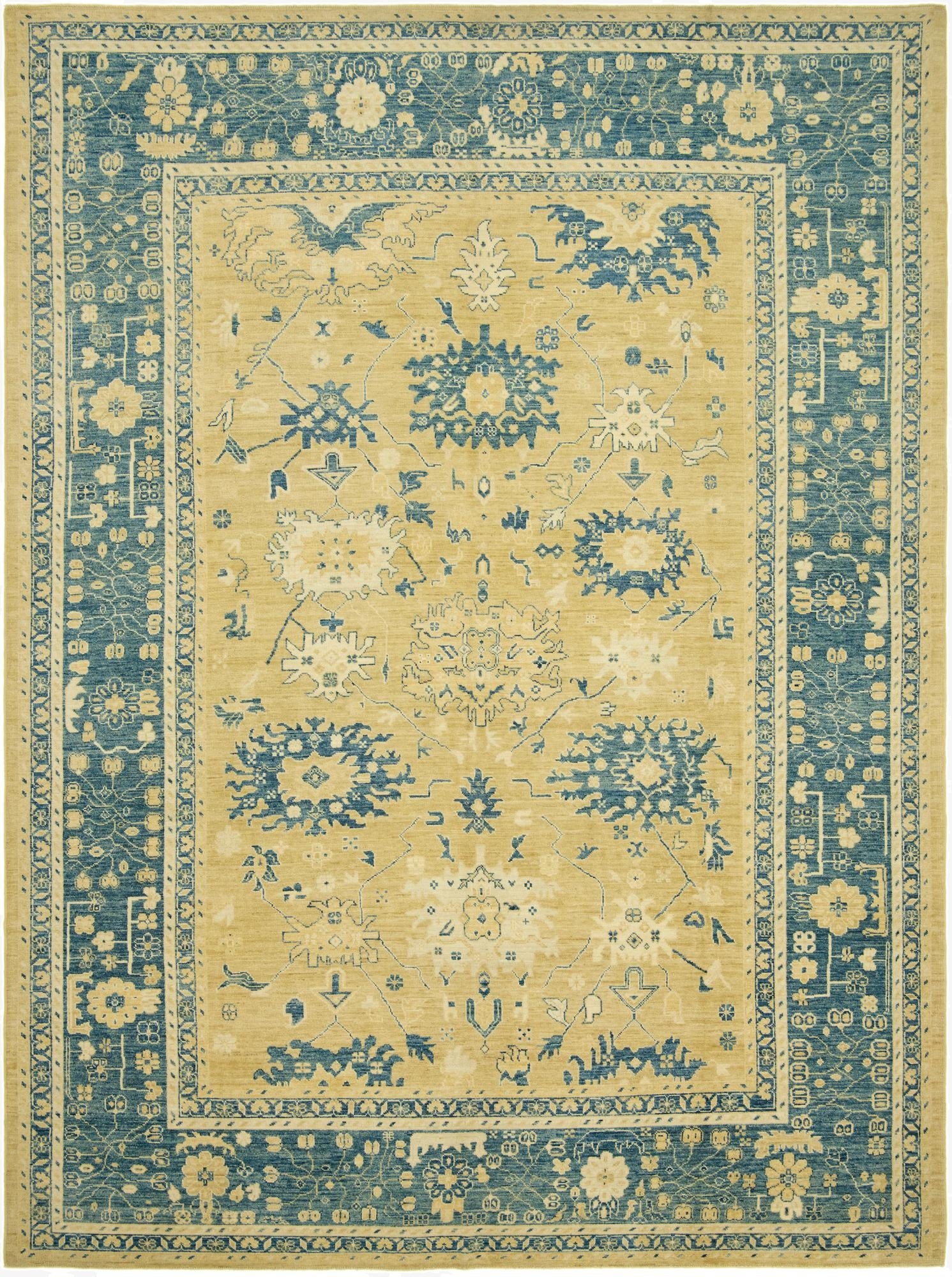  10' 5 x 14' 3  Hand Knotted Peshawar Ziegler Wool Rug