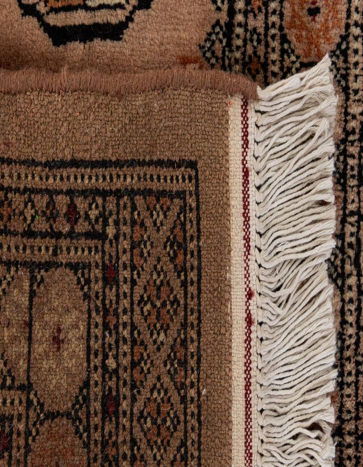 Detail image of  1' 10 x 3' 4  Hand Knotted Torkaman Persian Wool Rug