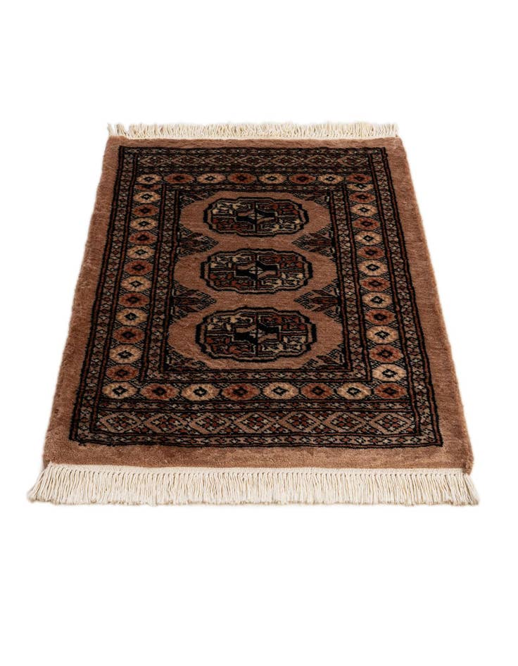 Detail image of  2' 1 x 2' 10  Hand Knotted Torkaman Persian Wool Rug