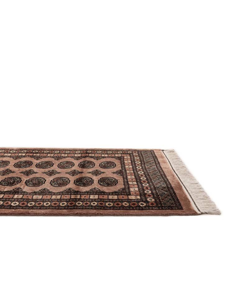 Detail image of  4' 3 x 6' 3  Hand Knotted Torkaman Persian Wool Rug