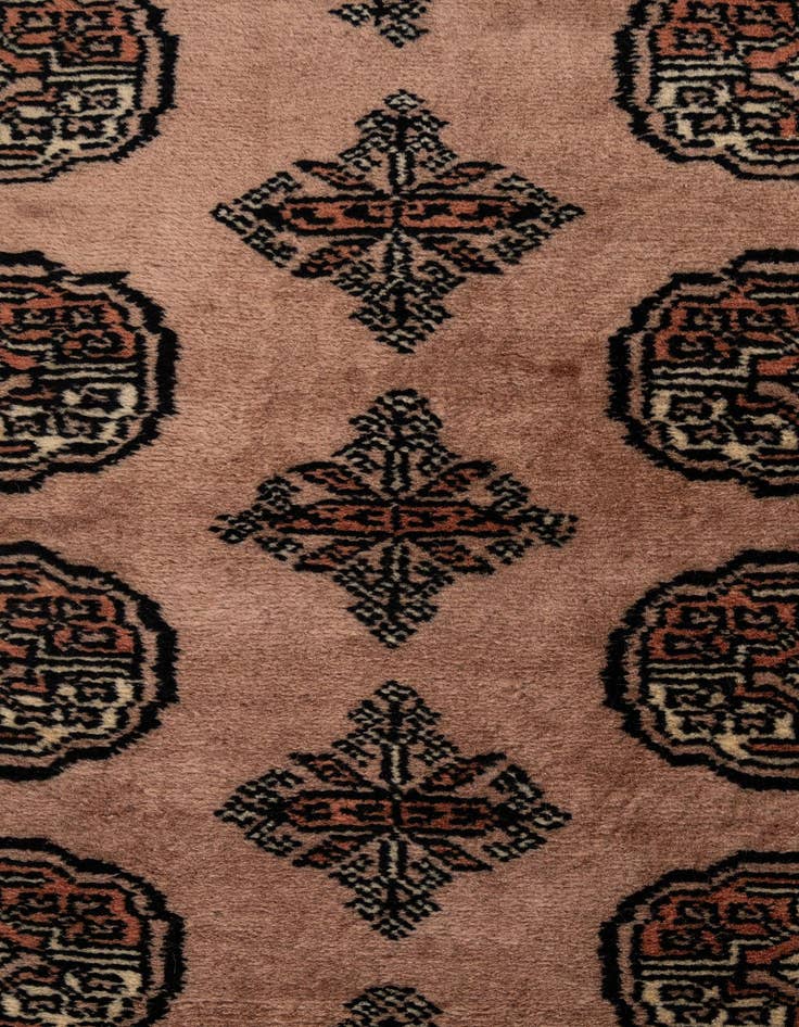 Detail image of  4' 3 x 6' 3  Hand Knotted Torkaman Persian Wool Rug