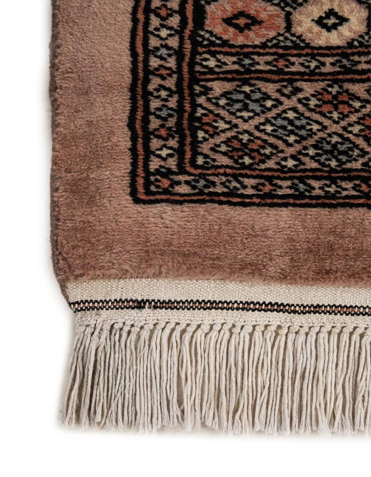 Detail image of  4' 3 x 6' 3  Hand Knotted Torkaman Persian Wool Rug