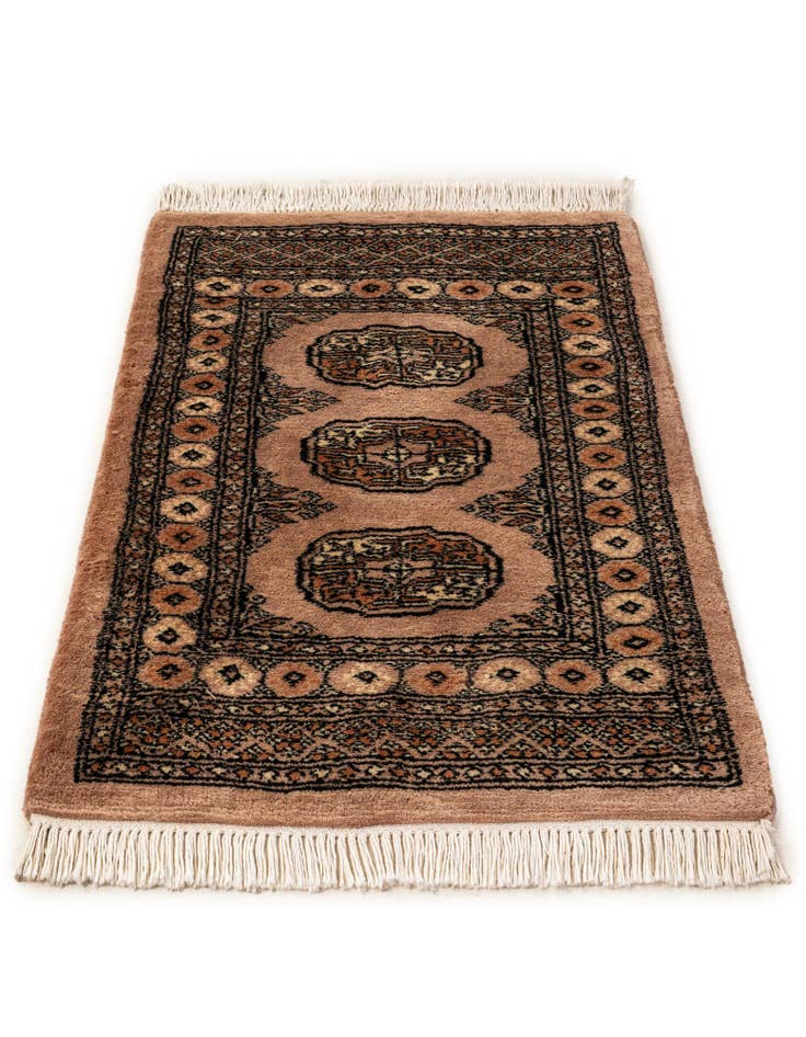 Detail image of  2' x 3'  Hand Knotted Torkaman Persian Wool Rug