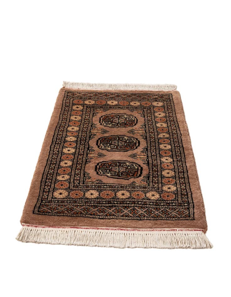 Detail image of  2' 2 x 3' 2  Hand Knotted Torkaman Persian Wool Rug