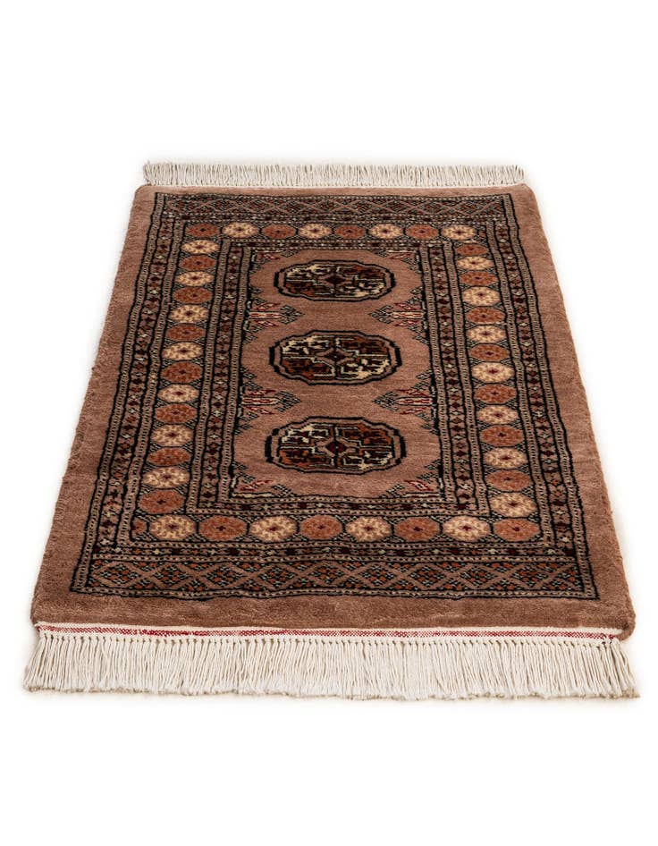 Detail image of  2' 2 x 3' 1  Hand Knotted Torkaman Persian Wool Rug