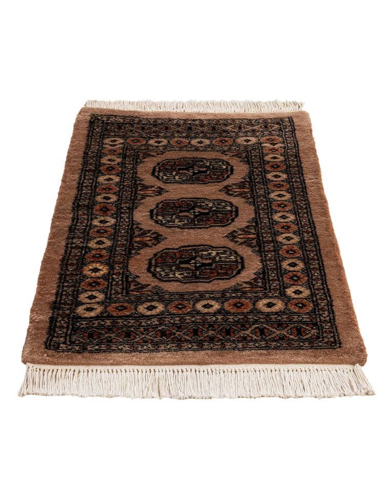 Detail image of  2' x 3'  Hand Knotted Torkaman Persian Wool Rug