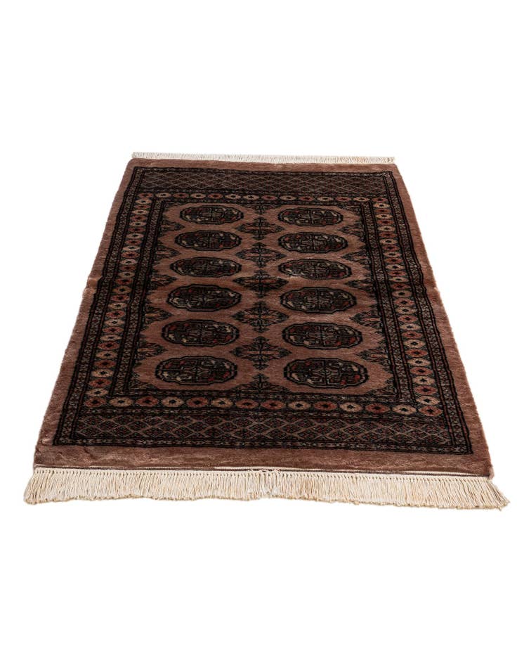 Detail image of  3' 2 x 4' 9  Hand Knotted Torkaman Persian Wool Rug