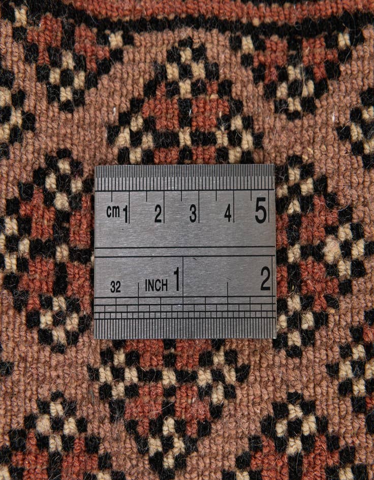 Detail image of  3' 2 x 4' 9  Hand Knotted Torkaman Persian Wool Rug