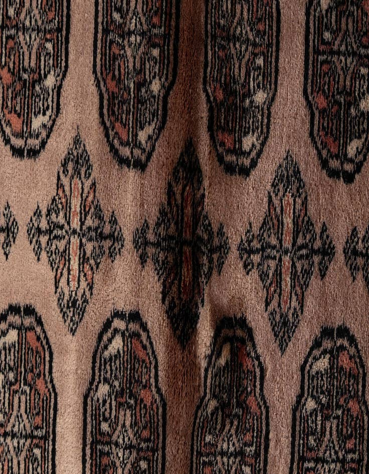 Detail image of  3' 2 x 4' 9  Hand Knotted Torkaman Persian Wool Rug