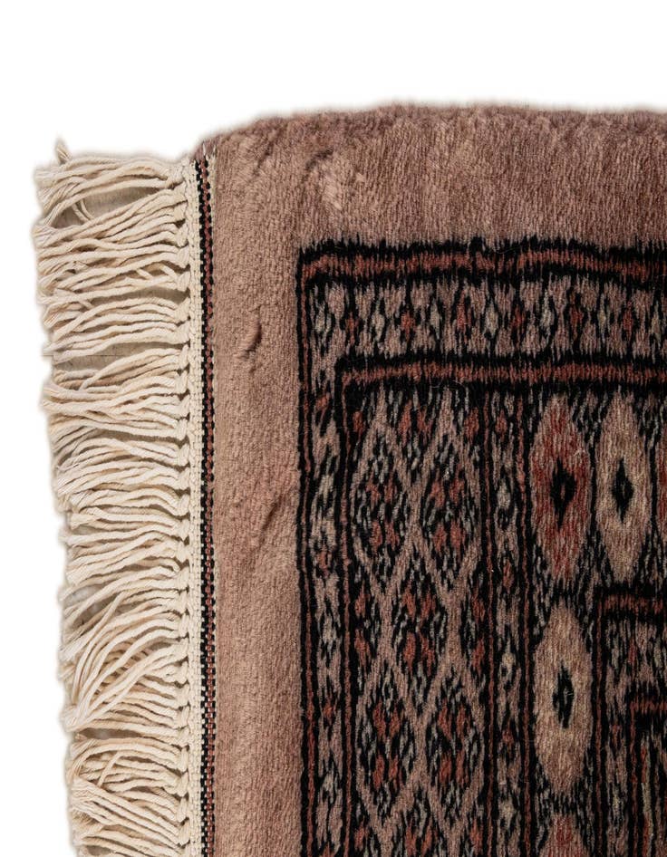 Detail image of  3' 2 x 4' 9  Hand Knotted Torkaman Persian Wool Rug