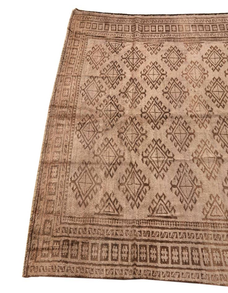 Detail image of  4' 9 x 8' 4  Hand Knotted Torkaman Persian Wool Rug