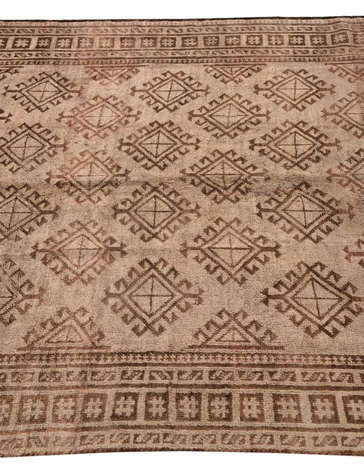 Detail image of  4' 9 x 8' 4  Hand Knotted Torkaman Persian Wool Rug
