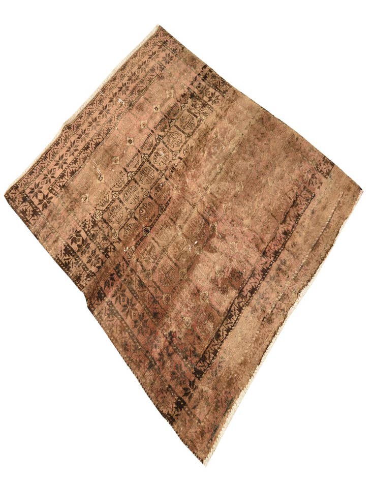 Detail image of  3' 5 x 4' 5  Hand Knotted Torkaman Persian Wool Rug