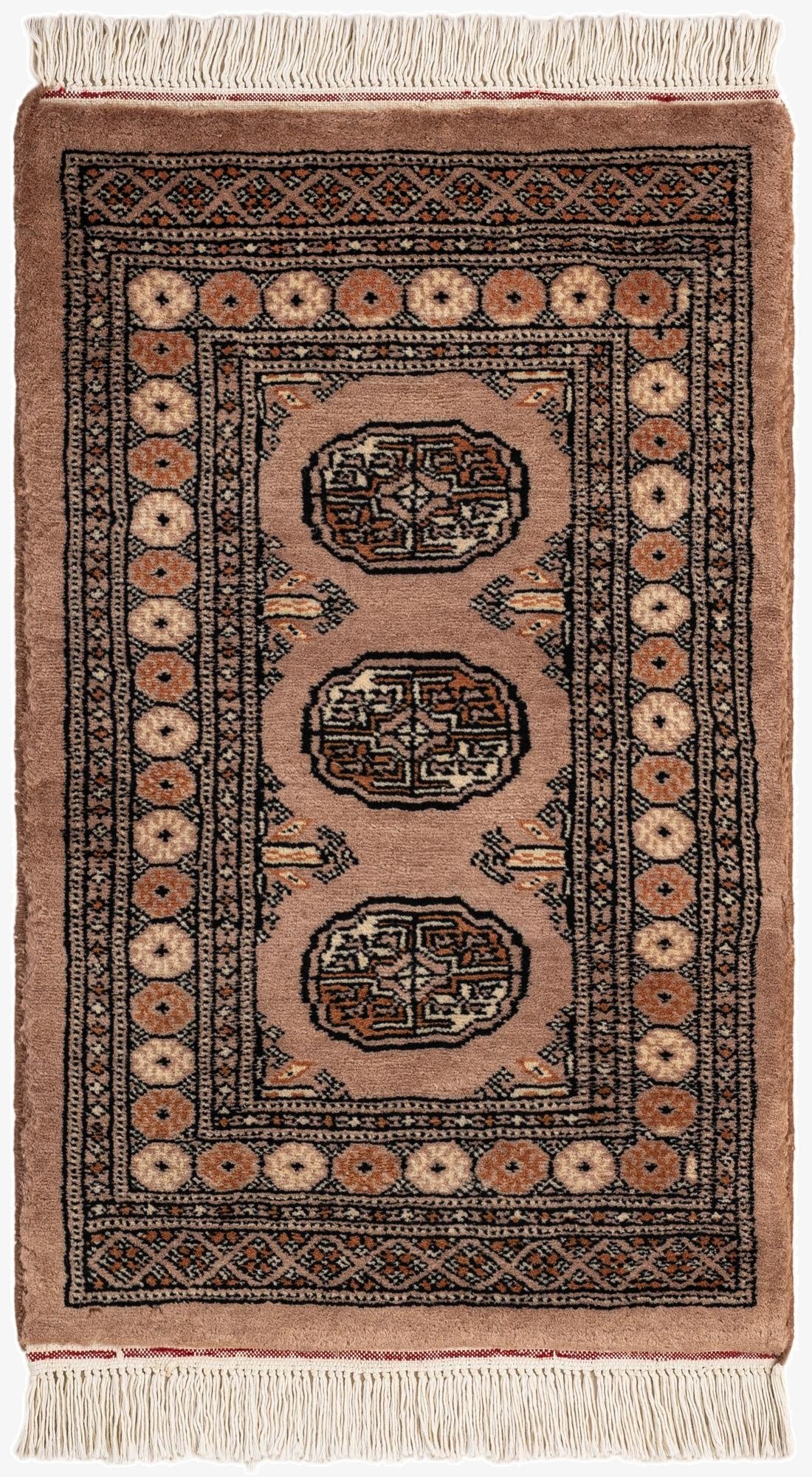  2' x 3' 2  Hand Knotted Torkaman Persian Wool Rug