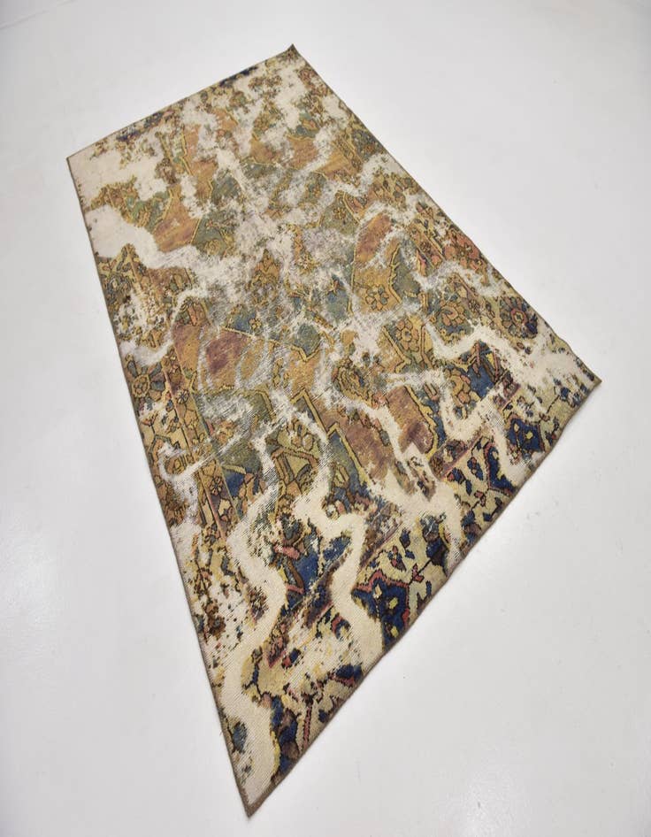 Detail image of  5' 10 x 9'  Hand Knotted Ultra Vintage Persian Wool Rug