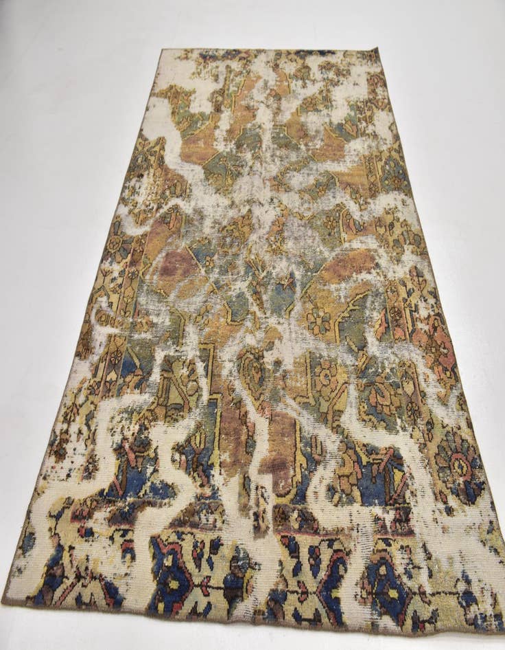 Detail image of  5' 10 x 9'  Hand Knotted Ultra Vintage Persian Wool Rug