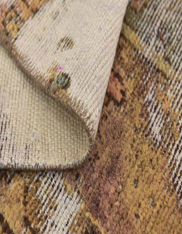 Detail image of  5' 10 x 9'  Hand Knotted Ultra Vintage Persian Wool Rug