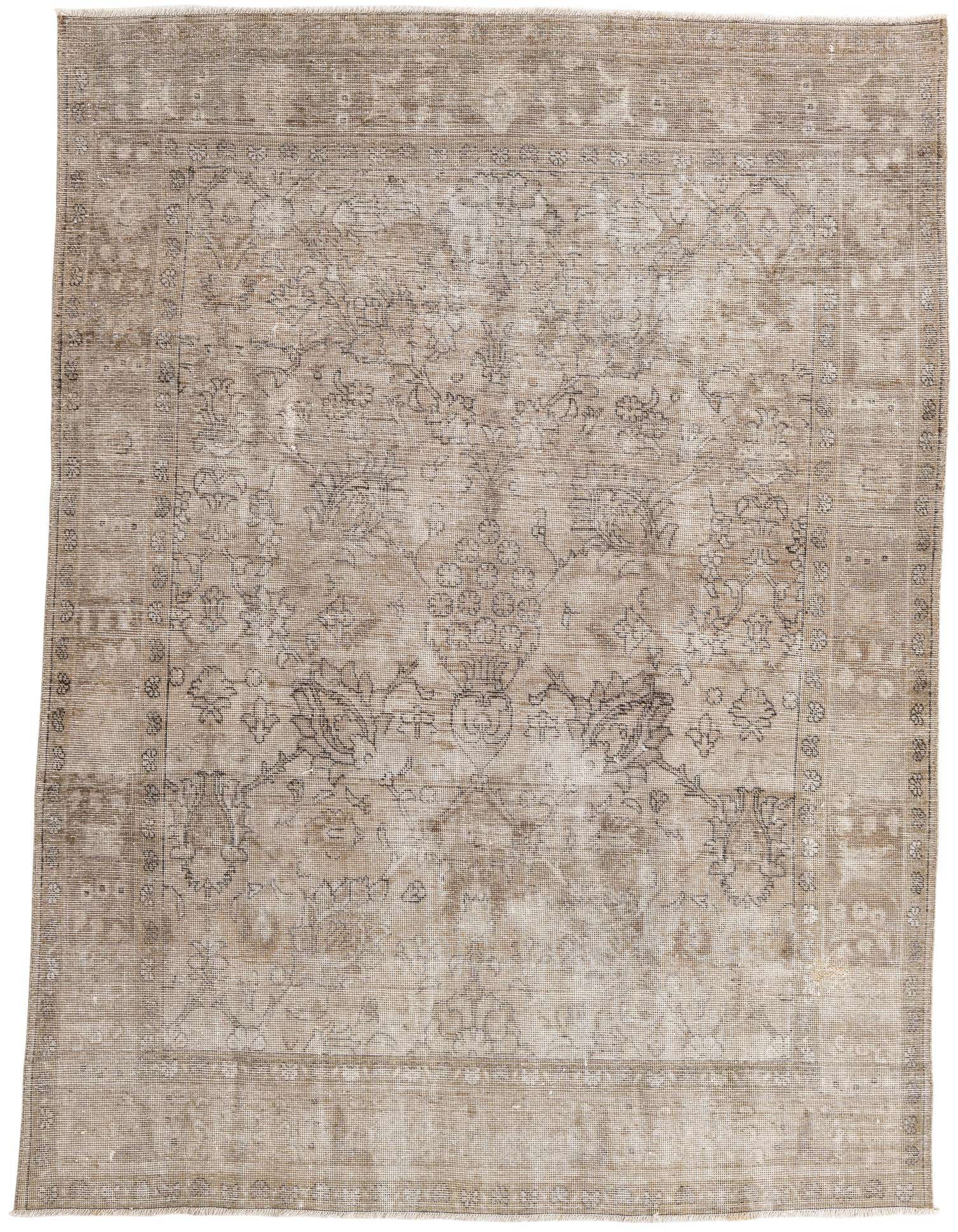 A 6x9 rectangular Ultra Vintage rug in shades of brown and tan, featuring a faded Persian medallion pattern.