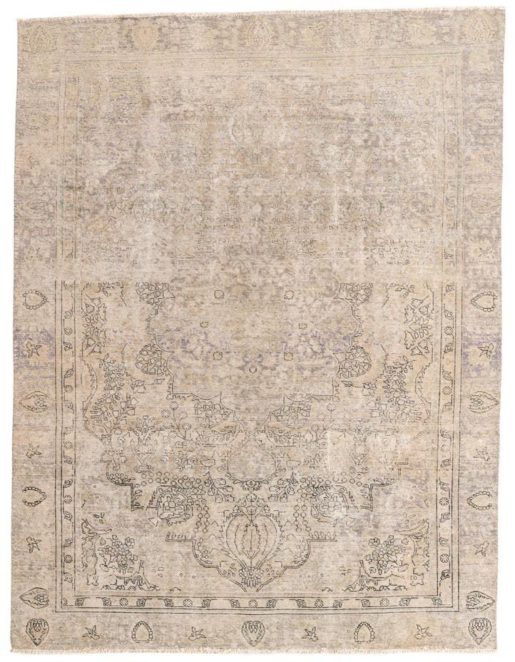 7' 2 x 10' 9  Hand Knotted Ultra Vintage Persian W...
