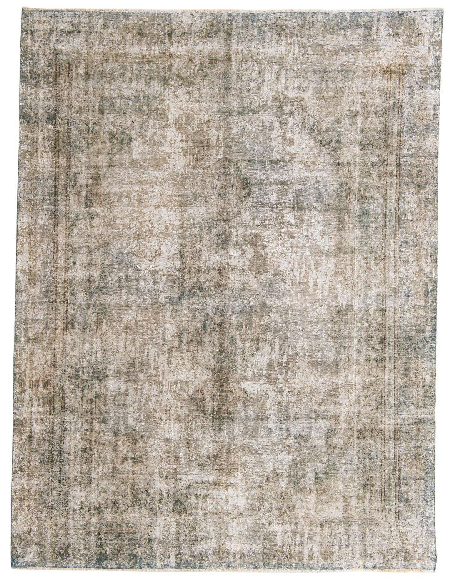 A 9x12 rectangular Ultra Vintage rug featuring a distressed Persian pattern in shades of brown, tan, and cream.