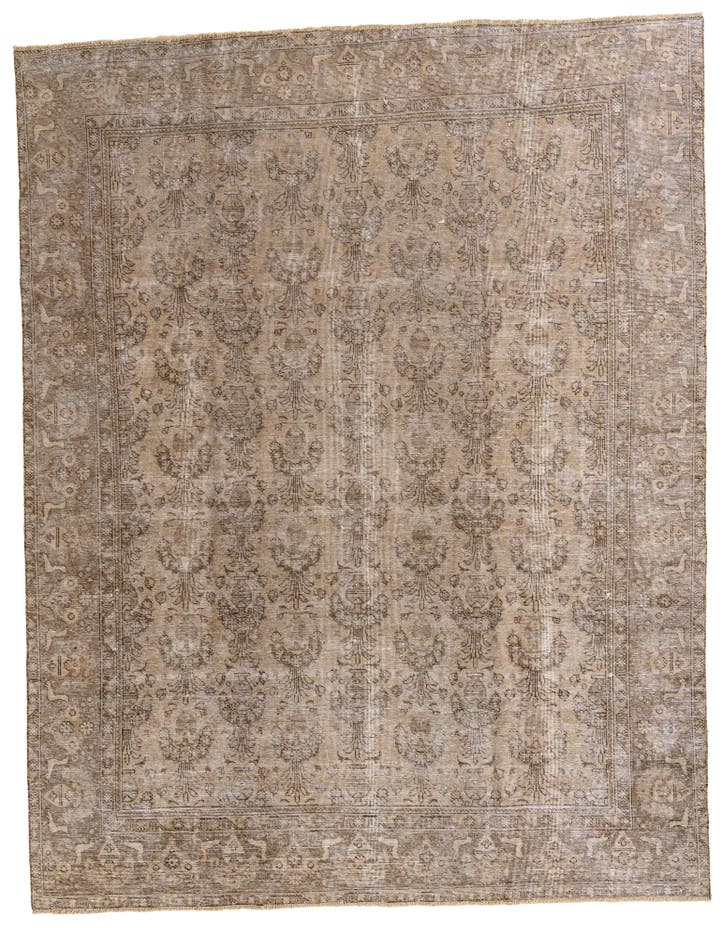  9' 4 x 12'  Hand Knotted Ultra Vintage Persian W...