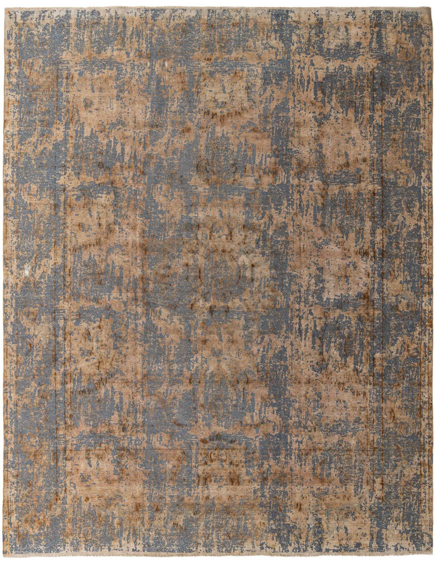 A 9x12 rectangular Ultra Vintage rug featuring an abstract, distressed pattern in shades of brown, tan, and gray.