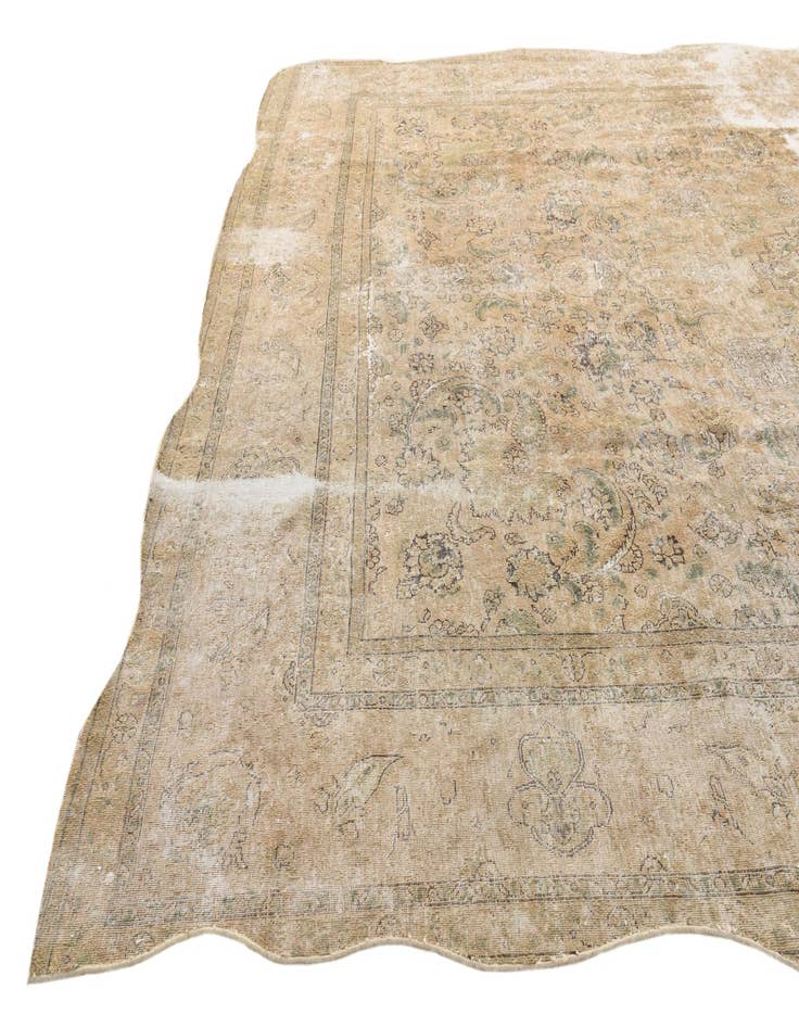 Detail image of  9' 7 x 13'  Hand Knotted Ultra Vintage Persian Wool Rug