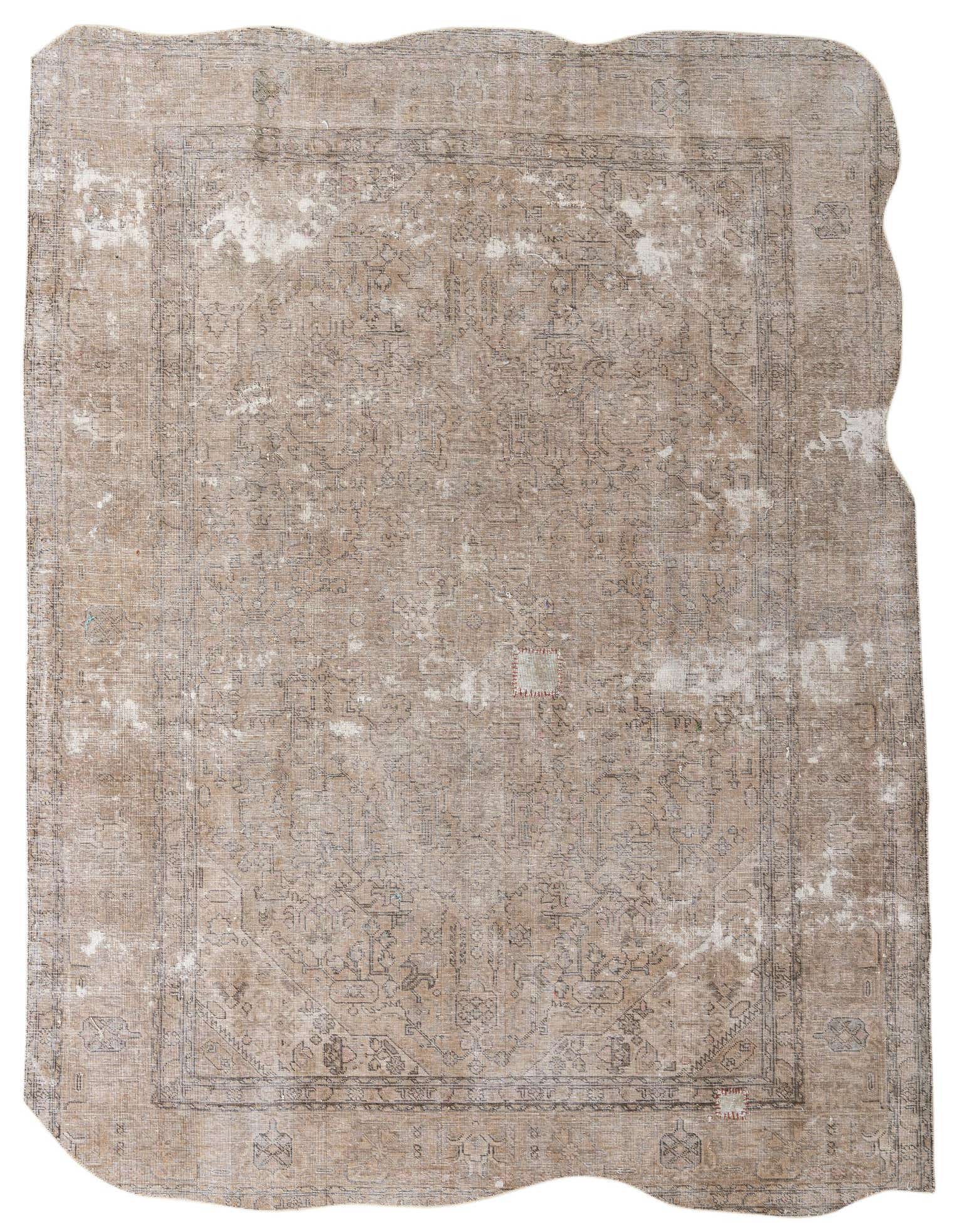 An 8x11 rectangular Ultra Vintage rug in shades of brown and tan, featuring a distressed Persian medallion pattern.