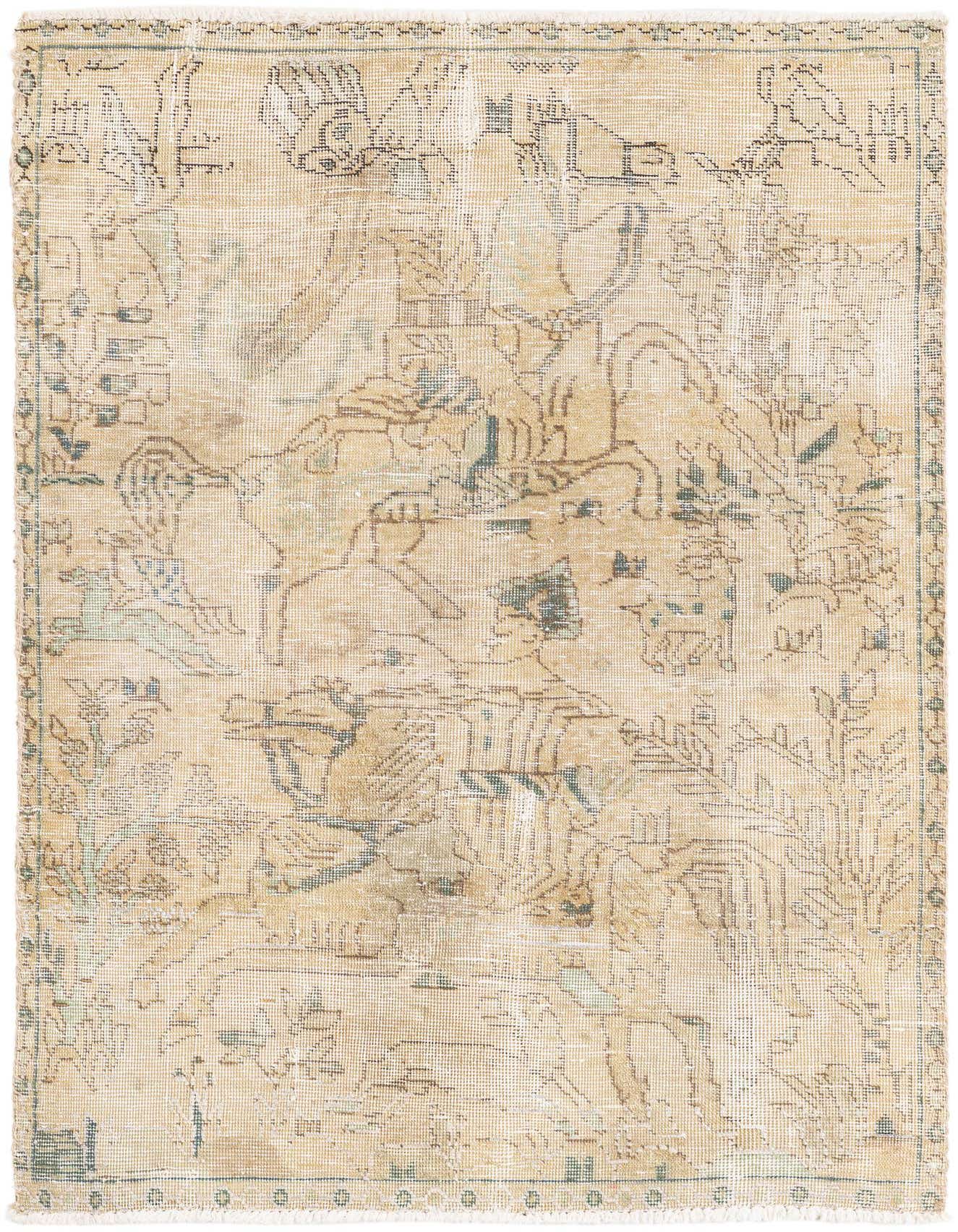 A 3x5 rectangular Ultra Vintage rug by Rugs.com, featuring a faded Persian medallion pattern in browns and tans.