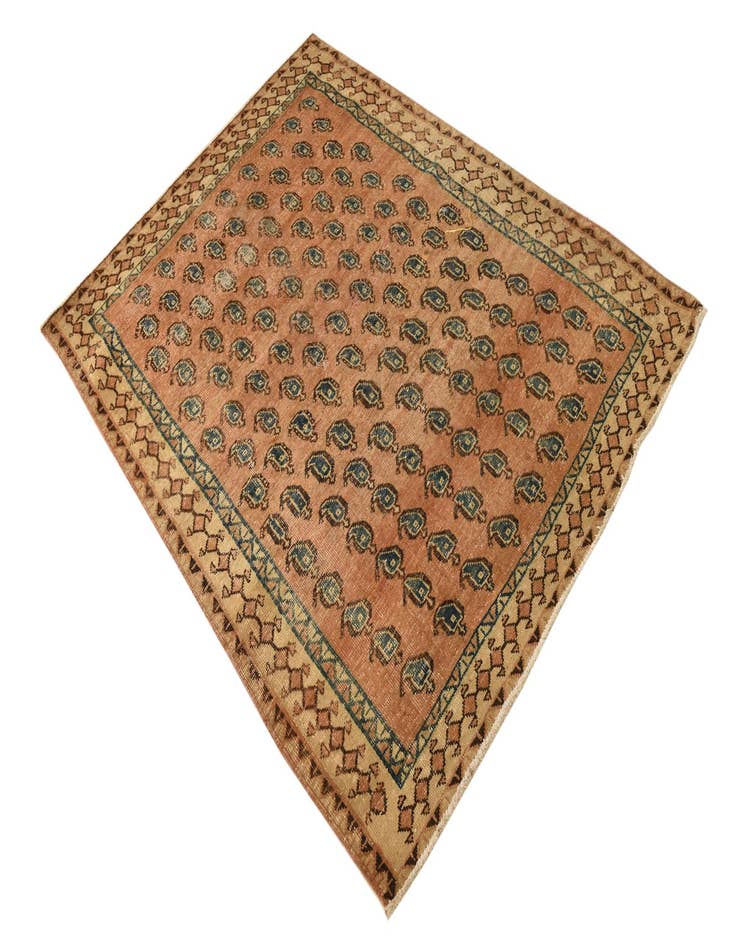 Detail image of  4' 5 x 5' 10  Hand Knotted Ultra Vintage Persian Wool Rug