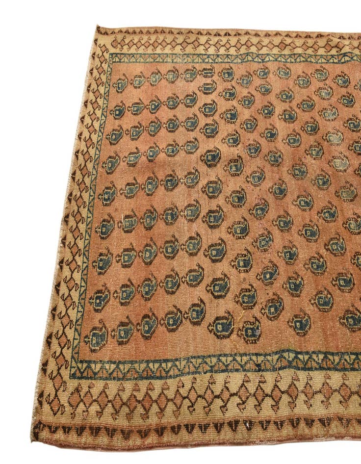 Detail image of  4' 5 x 5' 10  Hand Knotted Ultra Vintage Persian Wool Rug