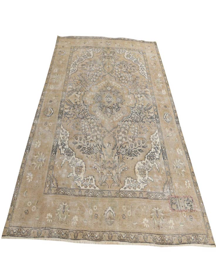 Detail image of  6' 10 x 9'  Hand Knotted Ultra Vintage Persian Wool Rug