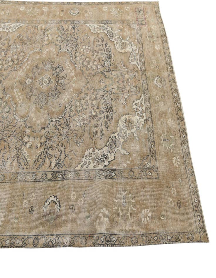 Detail image of  6' 10 x 9'  Hand Knotted Ultra Vintage Persian Wool Rug