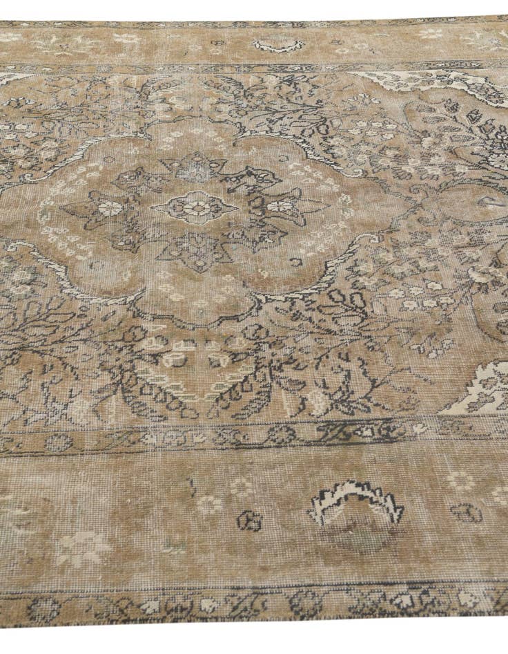 Detail image of  6' 10 x 9'  Hand Knotted Ultra Vintage Persian Wool Rug