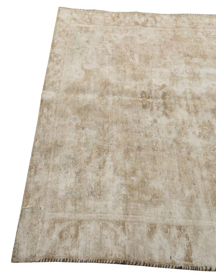 Detail image of  5' 10 x 9'  Hand Knotted Ultra Vintage Persian Wool Rug