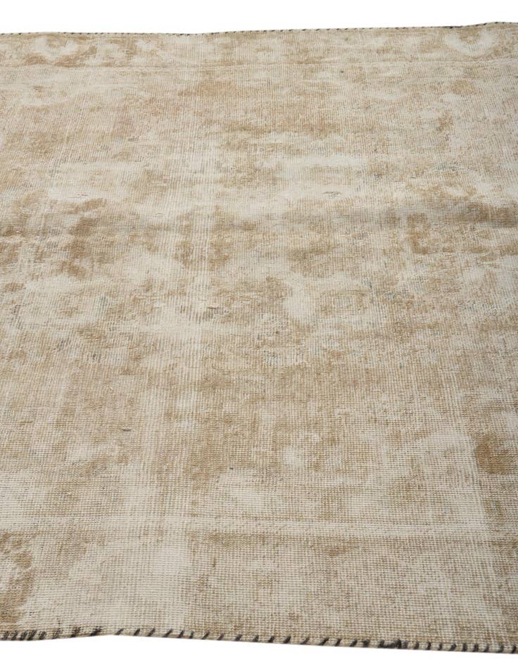 Detail image of  5' 10 x 9'  Hand Knotted Ultra Vintage Persian Wool Rug