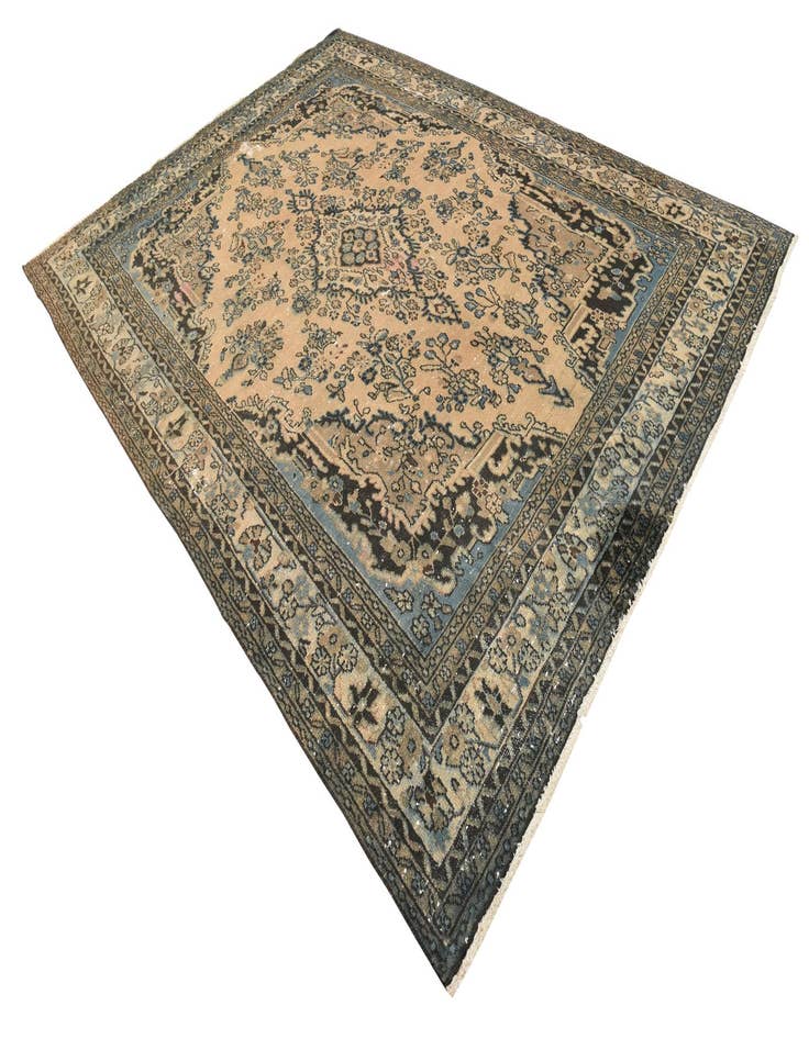 Detail image of  8' 5 x 11' 2  Hand Knotted Ultra Vintage Persian Wool Rug