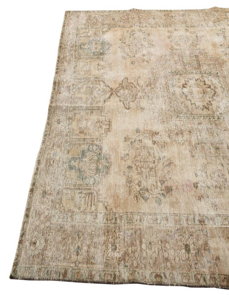 Detail image of  6' 10 x 10'  Hand Knotted Ultra Vintage Persian Wool Rug