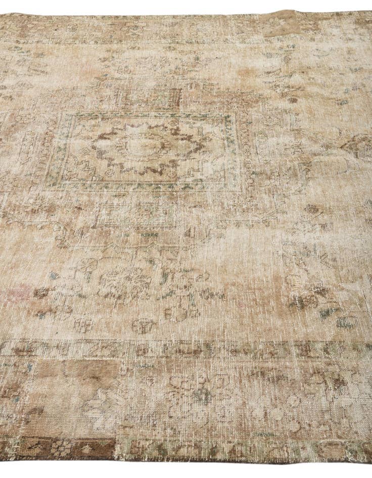 Detail image of  6' 10 x 10'  Hand Knotted Ultra Vintage Persian Wool Rug
