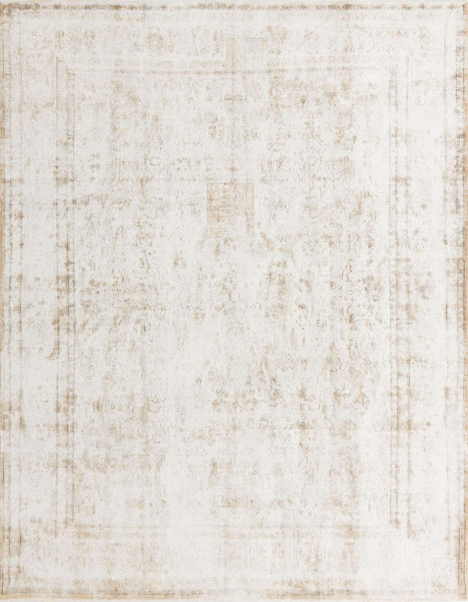 A 9x12 rectangular Ultra Vintage rug in shades of brown and tan, featuring a distressed Persian medallion pattern.